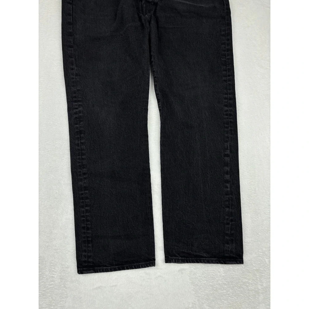 Levis 501 Mens 38x29 Jeans Fuzzy Black Washed Denim Grungy Fade